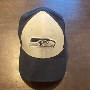 NFL Seahawks Blue and White Baseball Cap